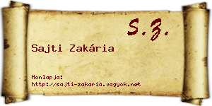 Sajti Zakária névjegykártya